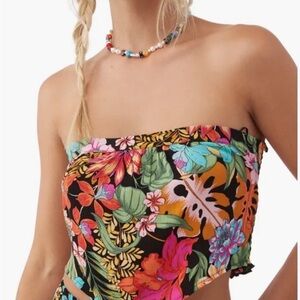 O’neil Floral Strapless Top